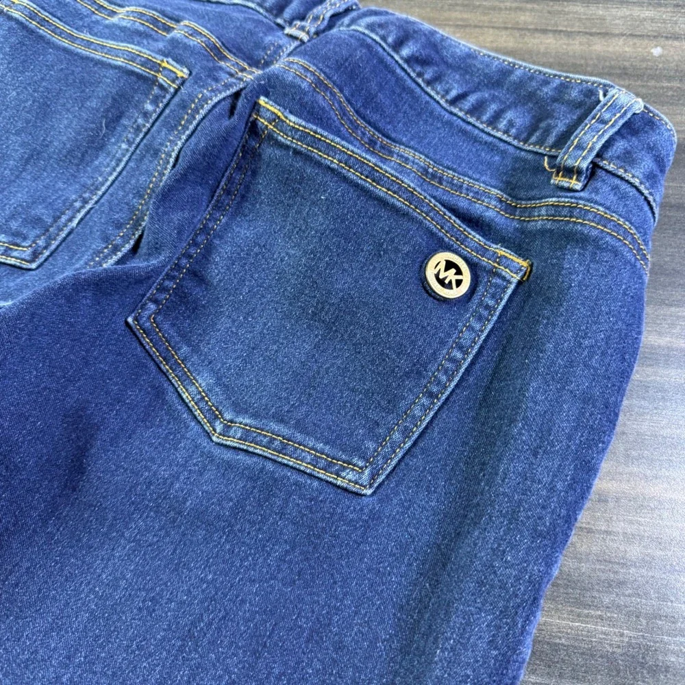 Michael Kors Womens Blue Skinny Jeans Zip Pockets Size 2‎